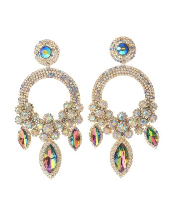 Large Rhinestone Chandelier Earrings