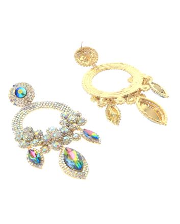 Large Rhinestone Chandelier Earrings