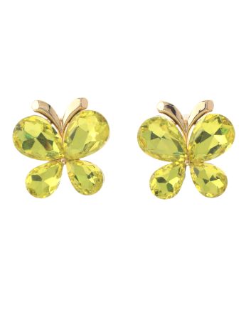 Crystal Butterfly Post Earrings