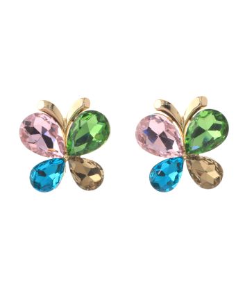 Crystal Butterfly Post Earrings