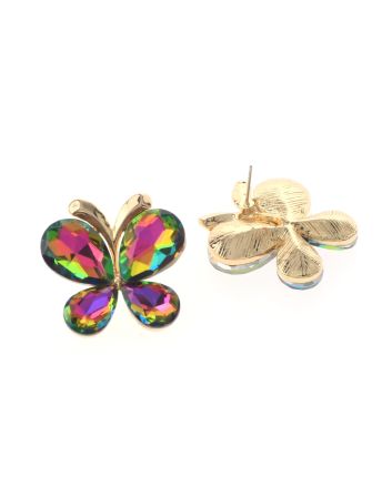 Crystal Butterfly Post Earrings