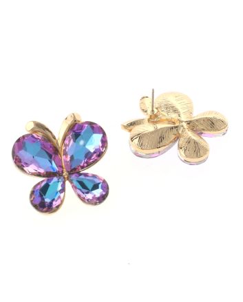 Crystal Butterfly Post Earrings