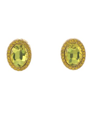 Crystal Oval Post Earrings