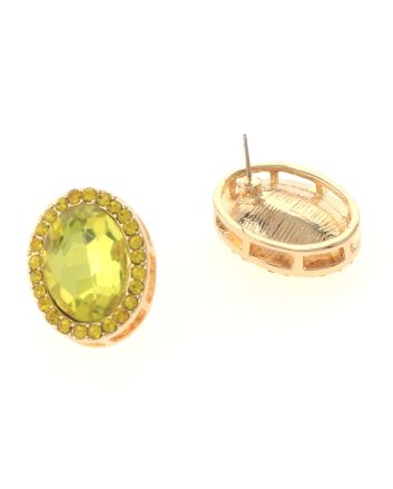 Crystal Oval Post Earrings