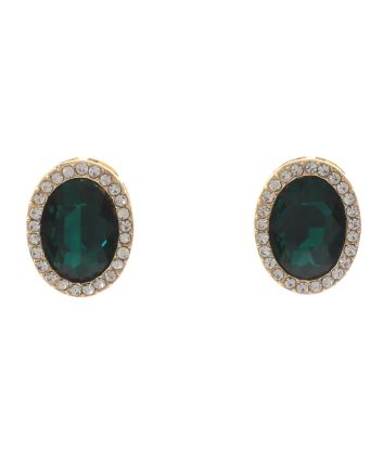 Crystal Oval Post Earrings
