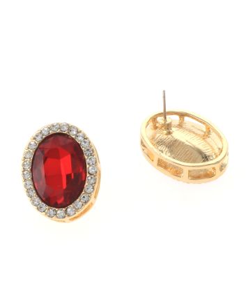 Crystal Oval Post Earrings