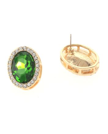 Crystal Oval Post Earrings