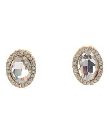 Crystal Oval Post Earrings