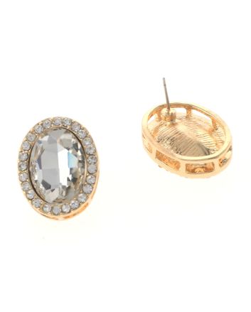 Crystal Oval Post Earrings