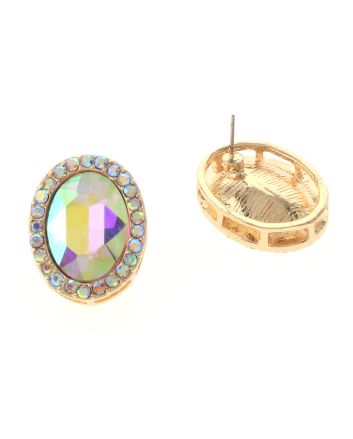 Crystal Oval Post Earrings