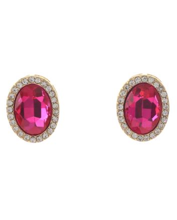 Crystal Oval Post Earrings