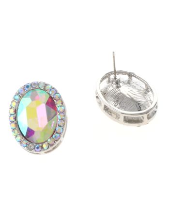 Crystal Oval Post Earrings