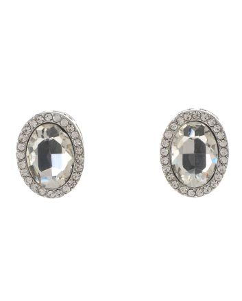 Crystal Oval Post Earrings