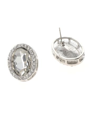 Crystal Oval Post Earrings