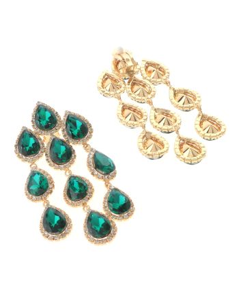 Long Crystal Clip-On Earrings