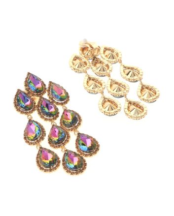 Long Crystal Clip-On Earrings