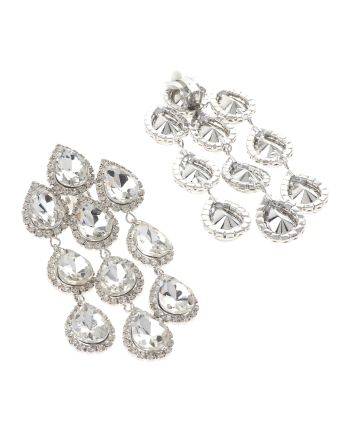 Long Crystal Clip-On Earrings