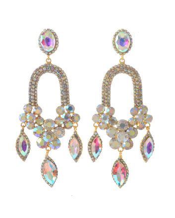 Large Rhinestone Chandelier Earrings