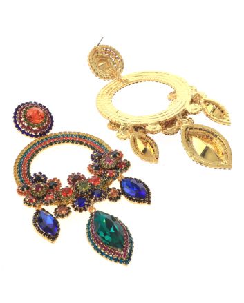Large Rhinestone Chandelier Earrings