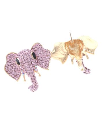 Crystal Elephant Post Earrings