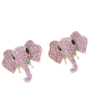 Crystal Elephant Post Earrings