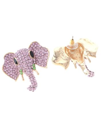 Crystal Elephant Post Earrings