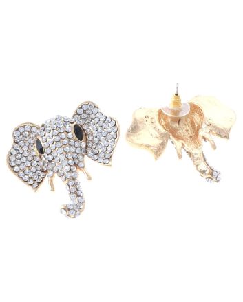 Crystal Elephant Post Earrings