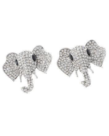 Crystal Elephant Post Earrings