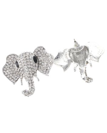 Crystal Elephant Post Earrings