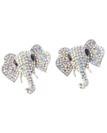 Crystal Elephant Post Earrings