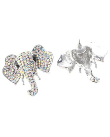 Crystal Elephant Post Earrings