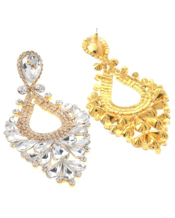 Large Rhinestone Chandelier Earrings