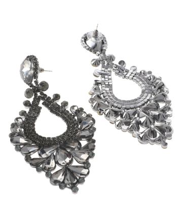 Large Rhinestone Chandelier Earrings