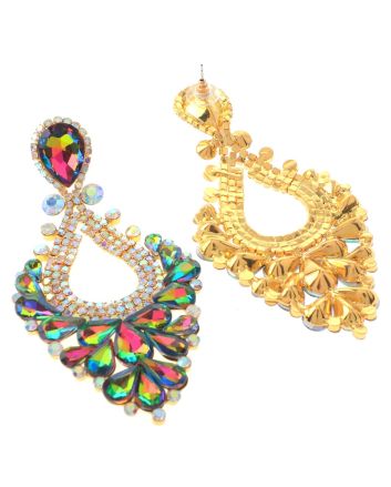 Large Rhinestone Chandelier Earrings
