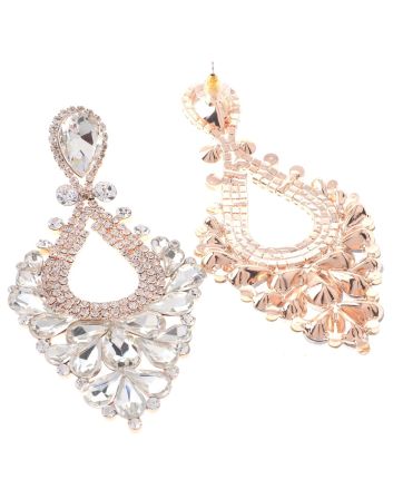 Large Rhinestone Chandelier Earrings