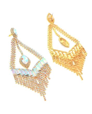 Large Rhinestone Chandelier Earrings
