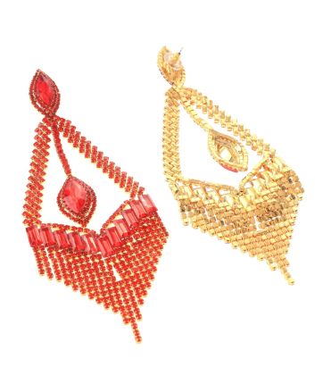 Large Rhinestone Chandelier Earrings