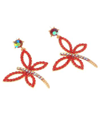 Crystal Dragonfly Post Earrings