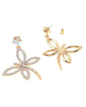 Crystal Dragonfly Post Earrings