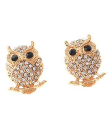 Crystal Owl Post Earrings