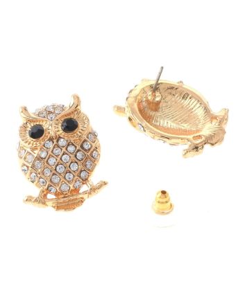 Crystal Owl Post Earrings