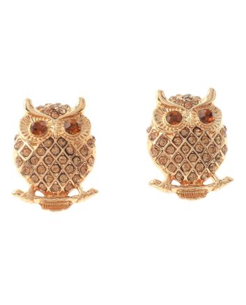 Crystal Owl Post Earrings