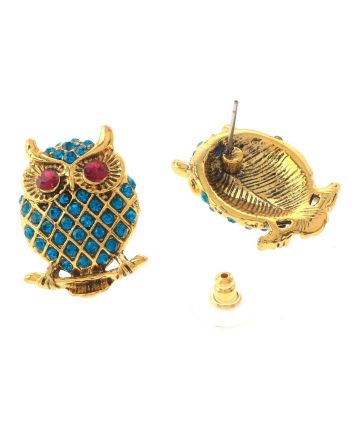 Crystal Owl Post Earrings