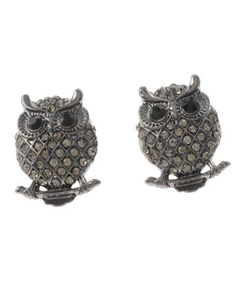 Crystal Owl Post Earrings