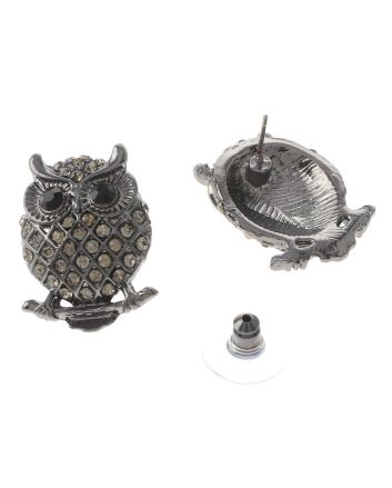 Crystal Owl Post Earrings