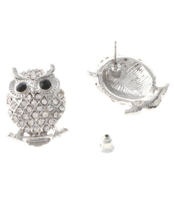 Crystal Owl Post Earrings