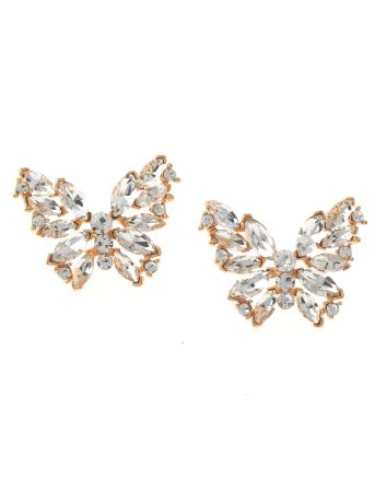 Crystal Post Butterfly Earrings