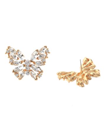 Crystal Post Butterfly Earrings