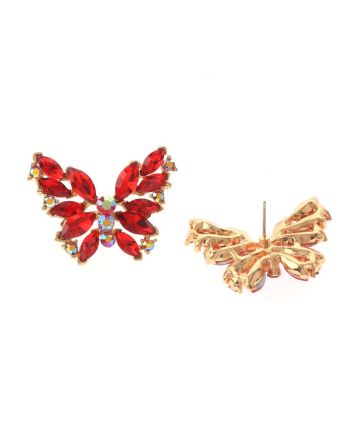 Crystal Post Butterfly Earrings