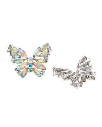 Crystal Post Butterfly Earrings
